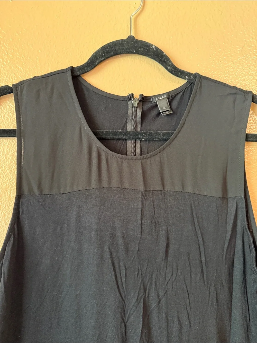 J. Crew Black Sleeveless Fringe-Hem Tank